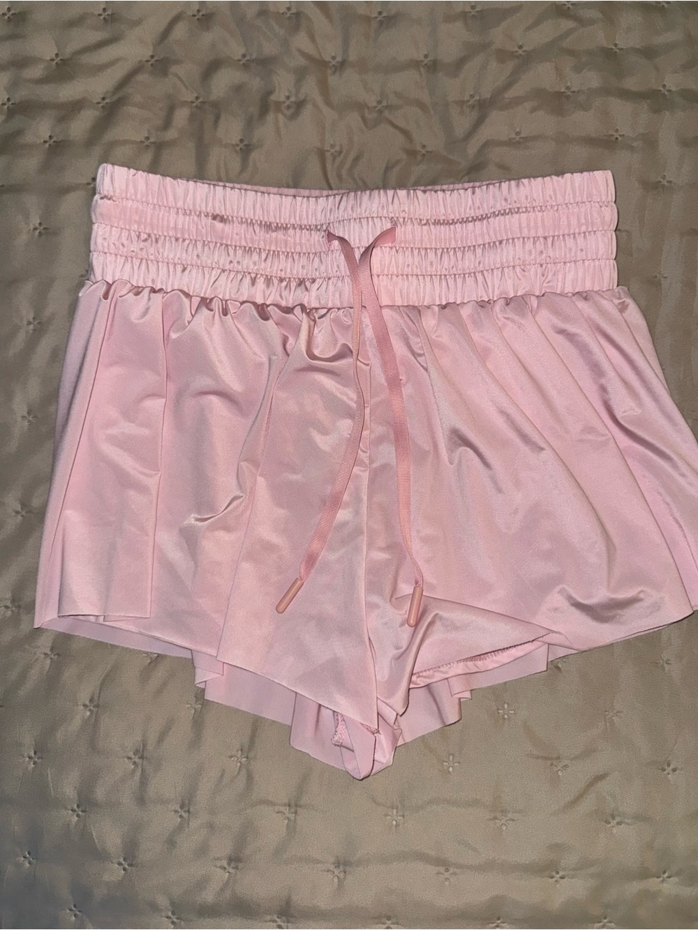 SHEIN Light Pink Athletic Shorts with Drawstring Women's Large